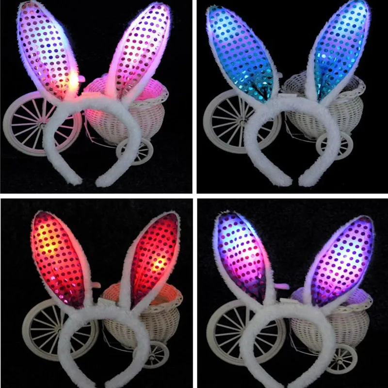Sexy Women Lady Light Up Bunny Rabbit Ears Headband Tail Stage Performance Costume Animal cosplay props Christmas|accessories accessories|accessories