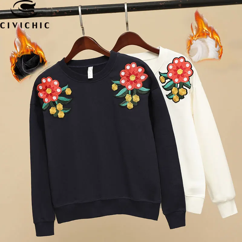 CIVICHIC Floral Embroidery O Neck T-shirt Women Vintage Loose Pullover Casual Cotton Tops Tee Fresh Girl Patched Chic Wear WLT12
CIVICHIC Floral Embroidery O Neck T-shirt Women Vintage Loose Pullover Casual Cotton Tops Tee Fresh Girl Patched Chic Wear WLT12