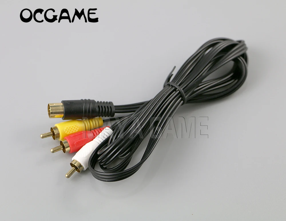 Прочный Аудио Видео AV кабель OCGAME 1 8 м 6 футов для Sega Saturn A/V RCA Соединительный шнур