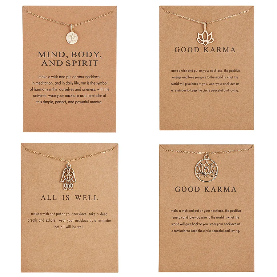 Fashion Jewelry Good Karma Happy Lotus Choker Necklace Alli is Well Heart Love Palm Family Pendant Short Clavicle Necklace
Fashion Jewelry Good Karma Happy Lotus Choker Necklace Alli is Well Heart Love Palm Family Pendant Short Clavicle Necklace