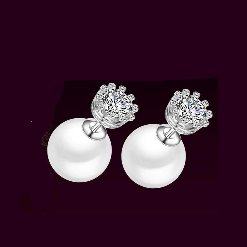 925 Silver Round Stud Earrings Stylish Luxury Crown Simulated Pearl White Stud Earring For Women Pearl Crystal Double Earring
925 Silver Round Stud Earrings Stylish Luxury Crown Simulated Pearl White Stud Earring For Women Pearl Crystal Double Earring