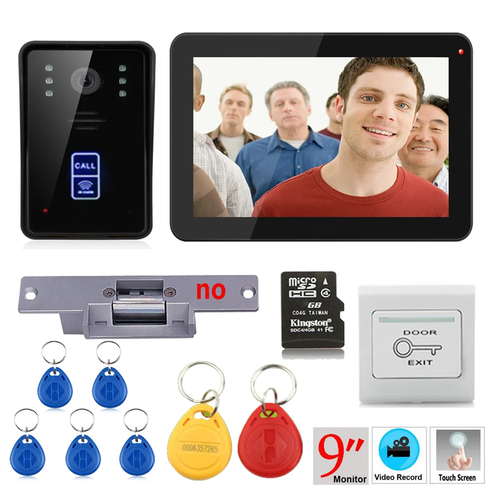9 inch Recording RFID 900TVL Color Video Door Phone Intercom Kit Rainproof Night Vision 8G TF Card+Electric Strike lock
9 inch Recording RFID 900TVL Color Video Door Phone Intercom Kit Rainproof Night Vision 8G TF Card+Electric Strike lock