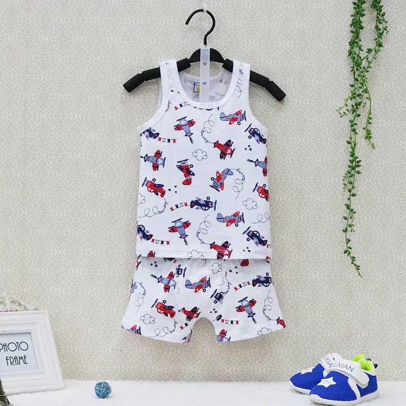 2021 New Style Summer Pure Cotton Boys O Neck Clothing Set Children Clothes Baby Sleeveless+Shorts 2 Pieces Kids Sleepwear
2021 New Style Summer Pure Cotton Boys O Neck Clothing Set Children Clothes Baby Sleeveless+Shorts 2 Pieces Kids Sleepwear