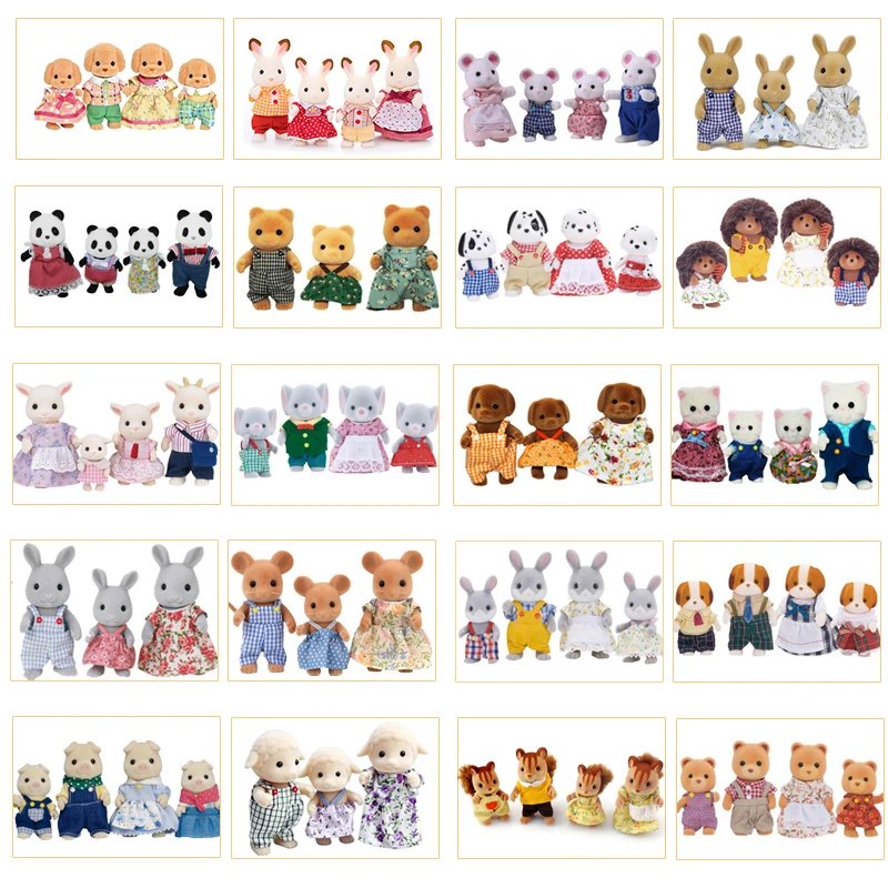 Sylvanian Family кукольный домик пушистая фигура животного Семейный комплект