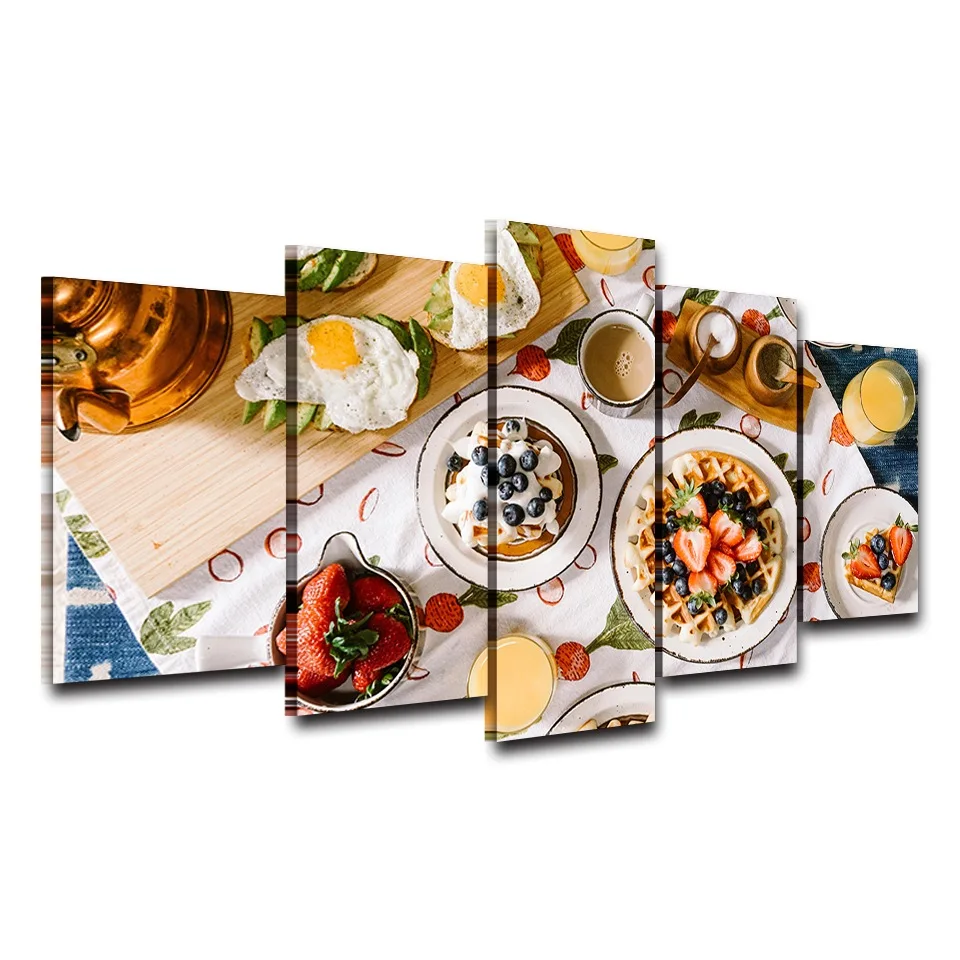 Modular Canvas Painting Frame HD Printed Poster 5 Pieces Delicious Food Pictures Wall Art Home Decor For Living Room Or Kitchen
Modular Canvas Painting Frame HD Printed Poster 5 Pieces Delicious Food Pictures Wall Art Home Decor For Living Room Or Kitchen