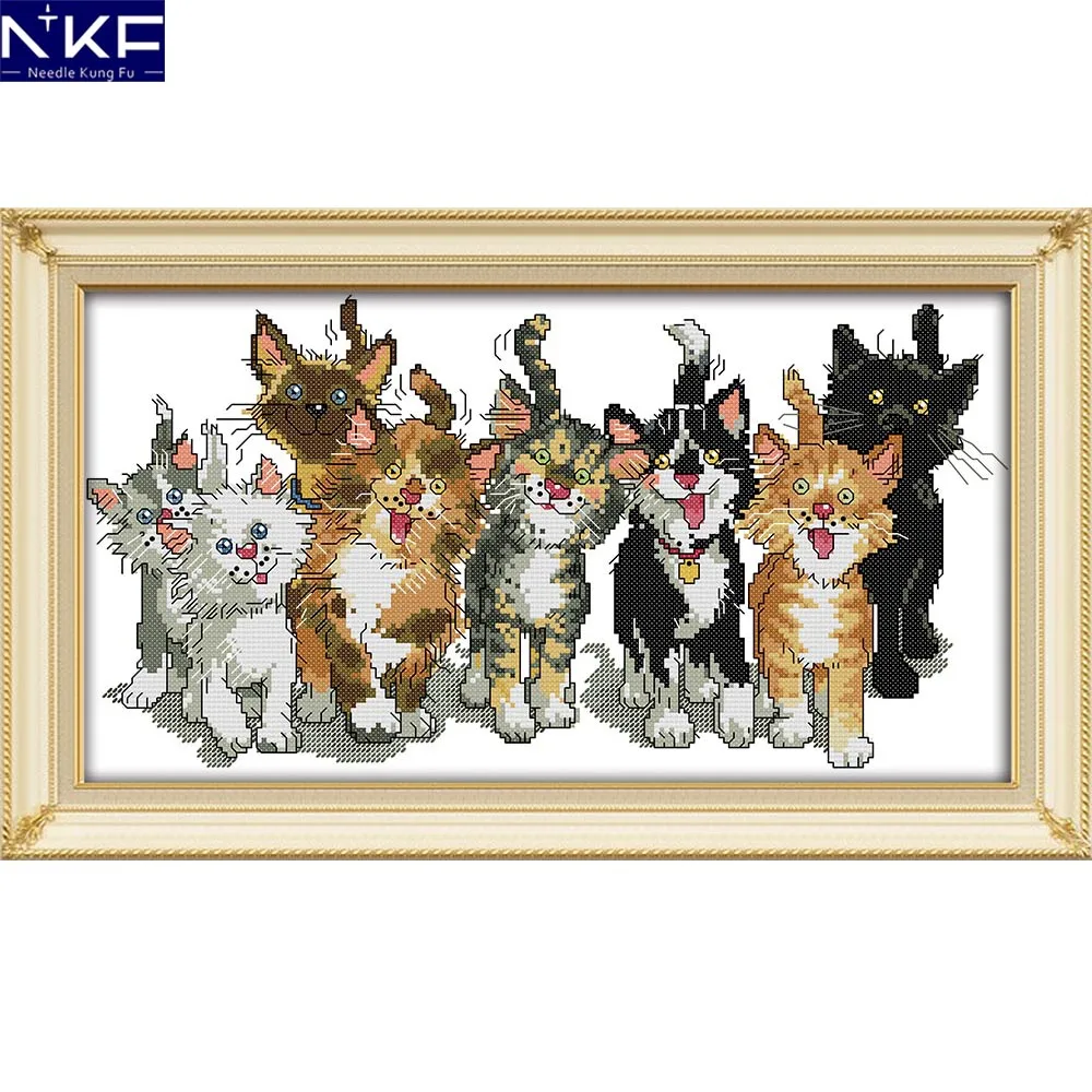 NKF Eight Cats animal style beautiful cross designs DIY needlecraft kits counted cross stitch sets for home decoration
NKF Eight Cats animal style beautiful cross designs DIY needlecraft kits counted cross stitch sets for home decoration