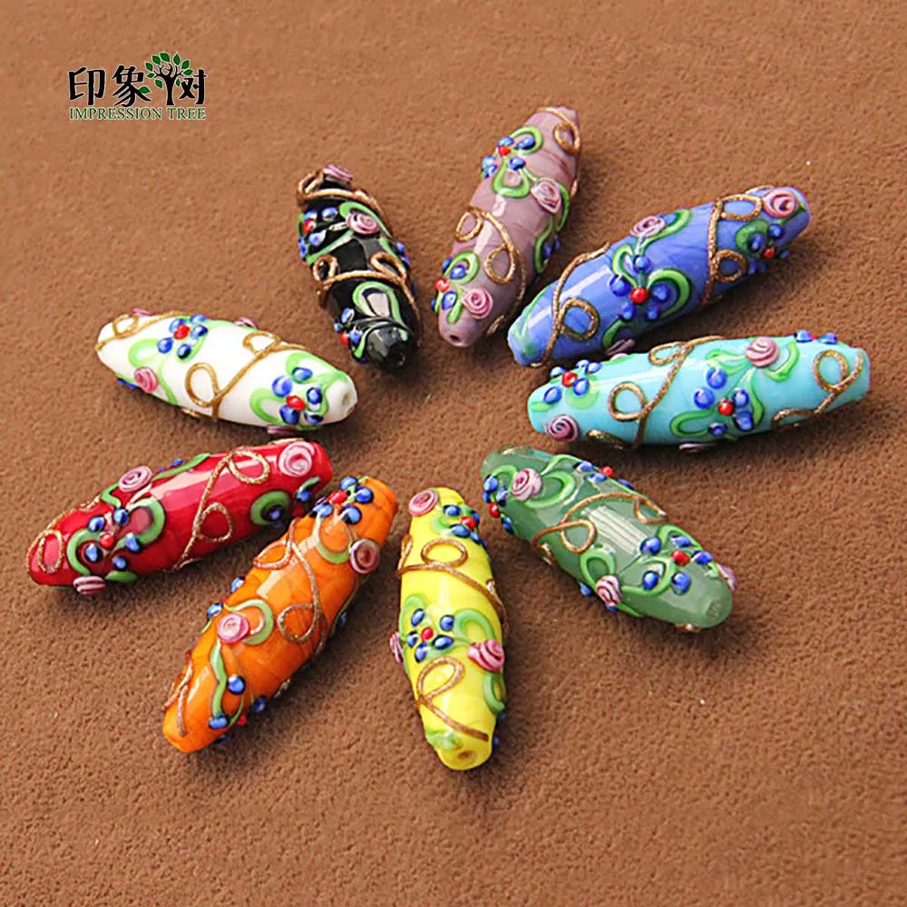 4Pcs/Lot 42x13mm Big Oval Ethnic Flowers Glass Beads Gold Sand Lampwork Pendant Spacers For DIY Jewelry Components Makings 1631
4Pcs/Lot 42x13mm Big Oval Ethnic Flowers Glass Beads Gold Sand Lampwork Pendant Spacers For DIY Jewelry Components Makings 1631