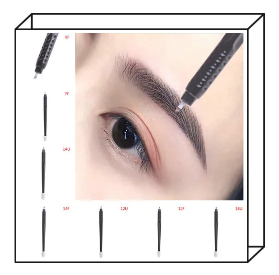 Hot 1pc Disposable Tattoo Pen With Needles Eyebrow Tattoo Permanent Makeup Microblading Manual 7F-18U Pins Embroidery Blades
Hot 1pc Disposable Tattoo Pen With Needles Eyebrow Tattoo Permanent Makeup Microblading Manual 7F-18U Pins Embroidery Blades