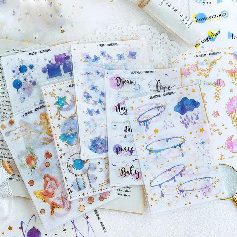 3 Sheets /Pack Fantastic Planet Star Flower Mermaid Geometric Word DIY Stickers Decorative Scrapbooking Diary Album Stick Label
3 Sheets /Pack Fantastic Planet Star Flower Mermaid Geometric Word DIY Stickers Decorative Scrapbooking Diary Album Stick Label