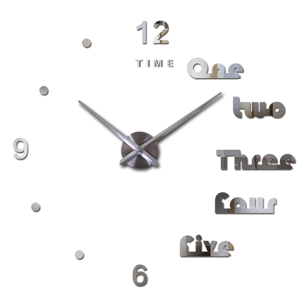 DIY 3D Digital Wall Clocks English Letter Large Clock + Silent Mechanism Acrylic Mirror Self adhesive Wall Clock Stickers Decor
DIY 3D Digital Wall Clocks English Letter Large Clock + Silent Mechanism Acrylic Mirror Self adhesive Wall Clock Stickers Decor