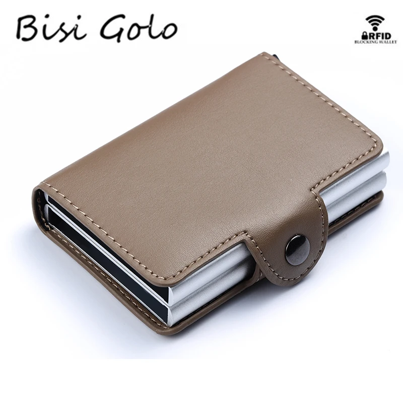 BISI GORO PU Leather Smart Wallet Aluminum Double Boxes Credit Card Holder Anti-theft RFID Card Case Business New Short Purse
BISI GORO PU Leather Smart Wallet Aluminum Double Boxes Credit Card Holder Anti-theft RFID Card Case Business New Short Purse