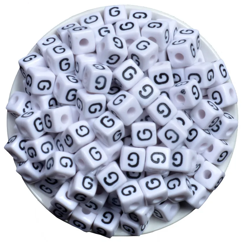 Mixed White Acrylic A-Z Alphabet/Letter Cube Beads For Jewelry Making 10x10mm Single Letter G 50PCs
Mixed White Acrylic A-Z Alphabet/Letter Cube Beads For Jewelry Making 10x10mm Single Letter G 50PCs