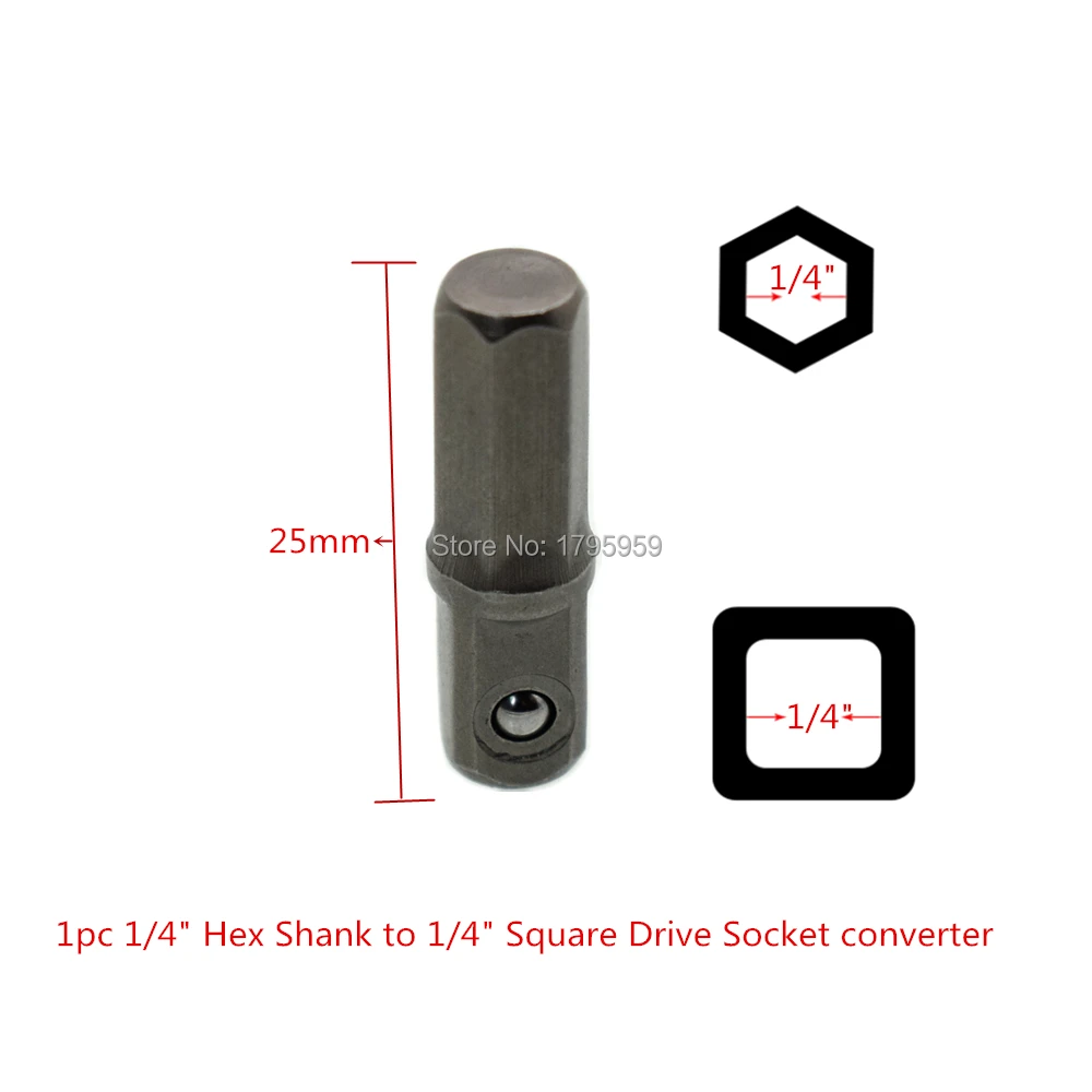 1/4" Square Drive to 1/4" Hex Shank Socket Bits Converter Quick Release Screwdriver Holder Impact Socket Conversion Adapter Tool
1/4" Square Drive to 1/4" Hex Shank Socket Bits Converter Quick Release Screwdriver Holder Impact Socket Conversion Adapter Tool