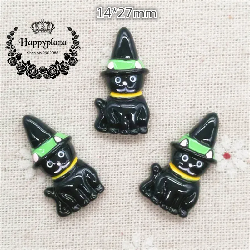 10pcs Resin Halloween Black Cat with Hat Flatback Cabochon Miniature Art Supply Decoration Charm Craft,14*27mm
10pcs Resin Halloween Black Cat with Hat Flatback Cabochon Miniature Art Supply Decoration Charm Craft,14*27mm