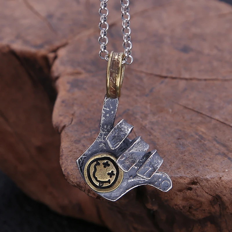 Trendy 925 sterling silver pendant Charm Vintage women and men black silver hand pendants fashion jewelry gift
Trendy 925 sterling silver pendant Charm Vintage women and men black silver hand pendants fashion jewelry gift
