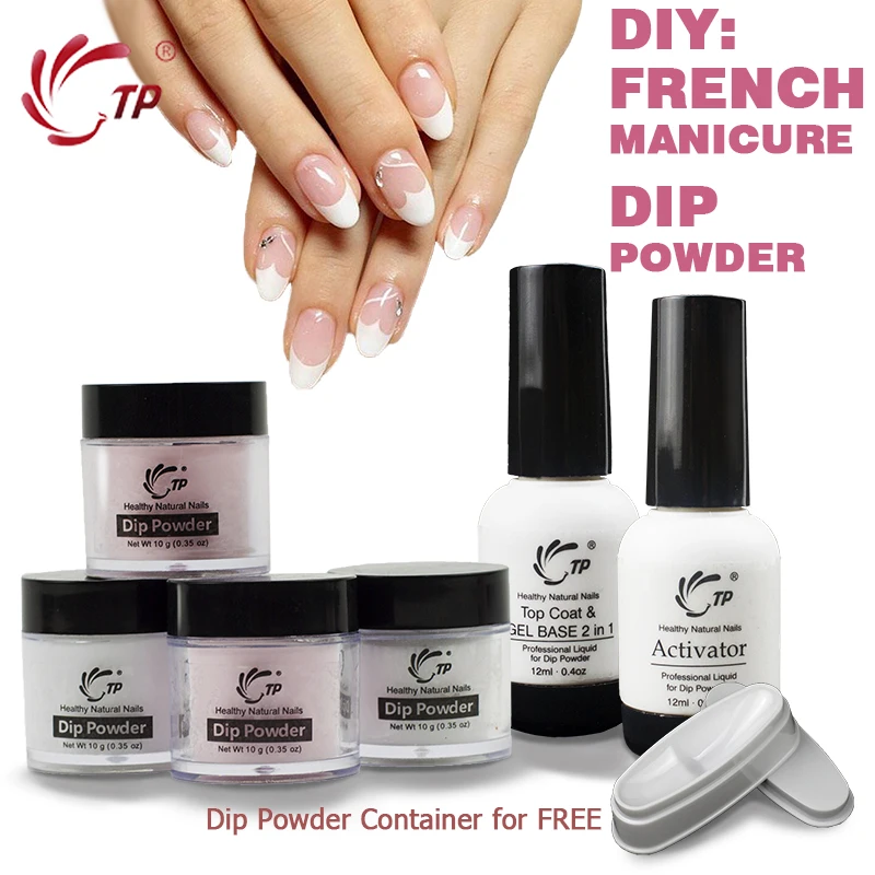 Kit of Dipping Powder Base Top Coat Activator French White System No lamp cure Easy dry Nail Glittler Art Starter Set Gradient
Kit of Dipping Powder Base Top Coat Activator French White System No lamp cure Easy dry Nail Glittler Art Starter Set Gradient
