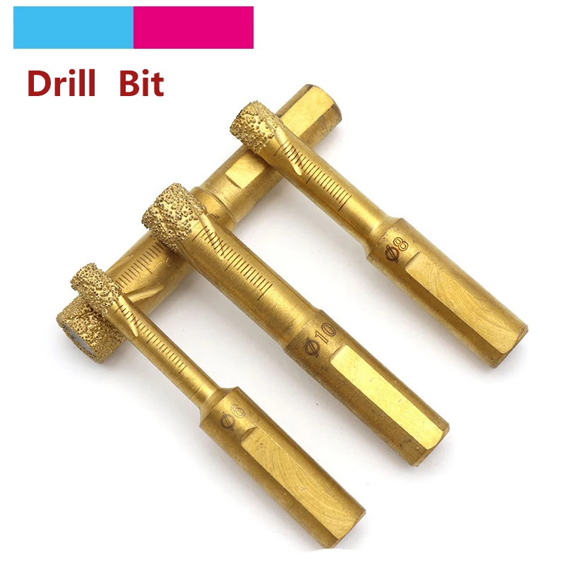 

1pcs Shank 10mm Diamond Dry Drill Bit Brazing Hole Opener Saw Bit 6/8/10/12mm For Vitrified Brick Tile Glass Granite Stone Floor