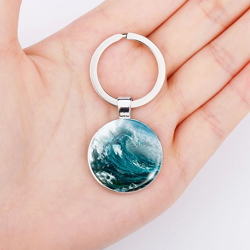 Glamorous Blue Wavy Fashion Keychain Wavy Gem Water Wave Pendant Natural Surf Glass Dome Keychain Metal Gift
Glamorous Blue Wavy Fashion Keychain Wavy Gem Water Wave Pendant Natural Surf Glass Dome Keychain Metal Gift