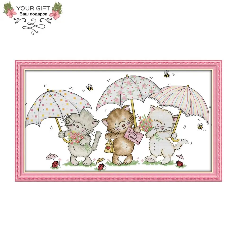 Joy Sunday DA139 Counted and Stamped Home Decor The Little Kittens Under The Umbrella Needlework Needlepoint Cross Stitch kits
Joy Sunday DA139 Counted and Stamped Home Decor The Little Kittens Under The Umbrella Needlework Needlepoint Cross Stitch kits
