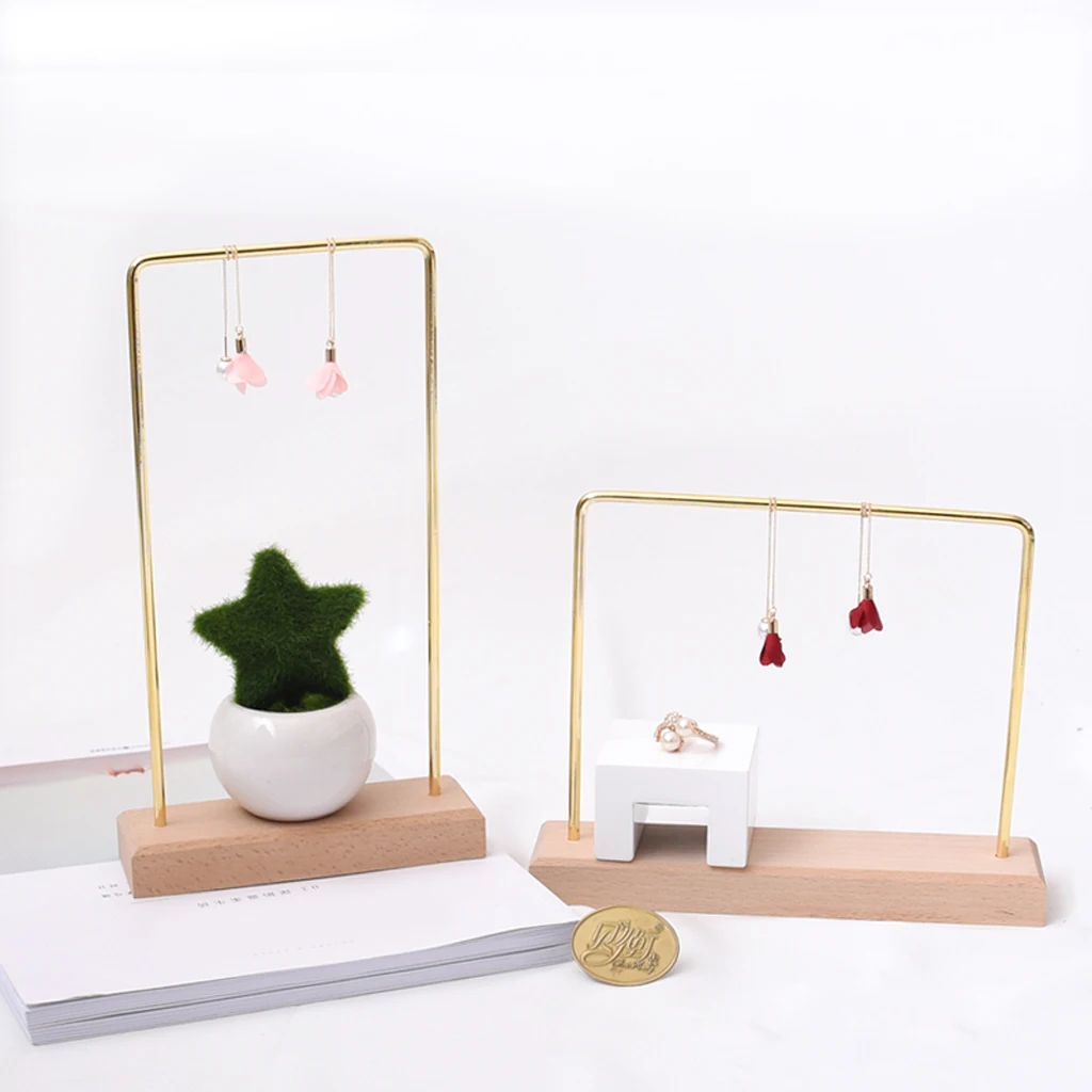2 Pcs Wood Base Hanging Ring Holder Metal Jewelry Dangle Earrings Bracelet Organizer Necklace Display Rack
2 Pcs Wood Base Hanging Ring Holder Metal Jewelry Dangle Earrings Bracelet Organizer Necklace Display Rack