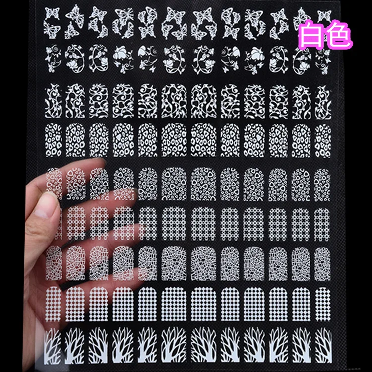 108 шт/лист 3 типа белый ракообразные УФ гель 3D дизайн ногтей наклейки для s макияж
