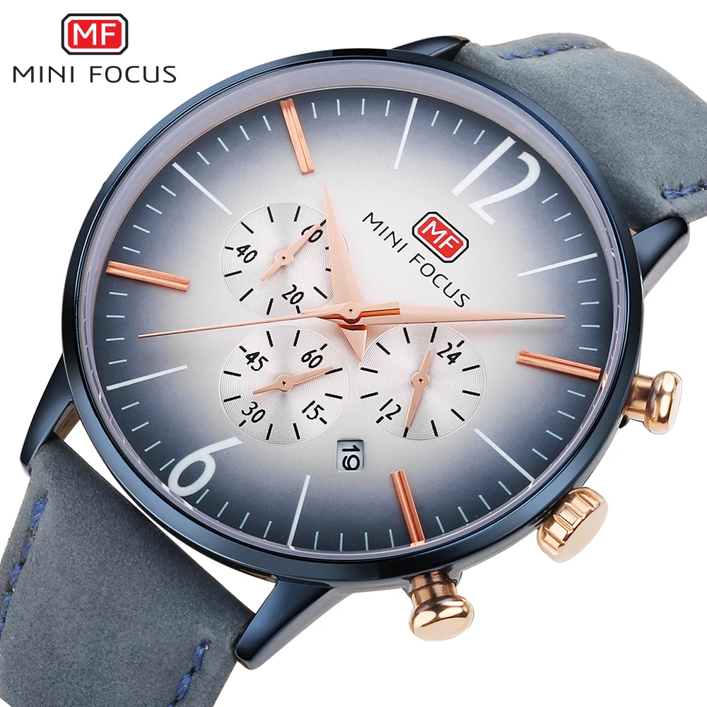 MINI FOCUS Fashion Sport Quartz Watch Men Leather Strap 3 Dials 6 Hands Chronograph Mens Watches Top Brand Luxury Analog Clock
MINI FOCUS Fashion Sport Quartz Watch Men Leather Strap 3 Dials 6 Hands Chronograph Mens Watches Top Brand Luxury Analog Clock