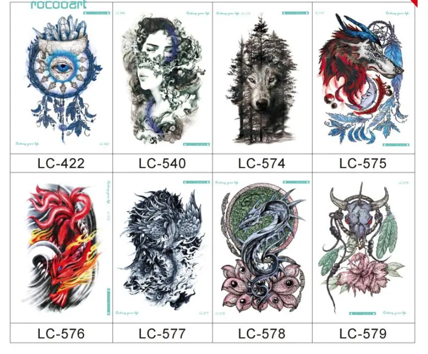 10Pcs Top Fashion Real 21 * 15cm Painted Body Arm Art Tattoo Disposable Water Transfer Sticker Temporary Wolf G
10Pcs Top Fashion Real 21 * 15cm Painted Body Arm Art Tattoo Disposable Water Transfer Sticker Temporary Wolf G