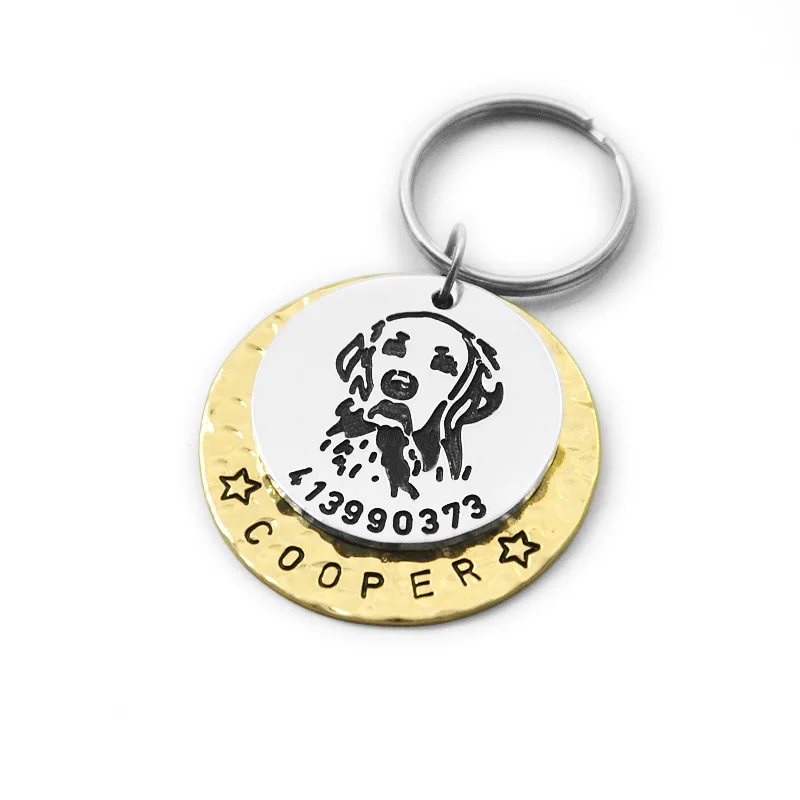 Изготовленный на заказ подходит для породы золотистый ретривер со вставкой Dog Tag