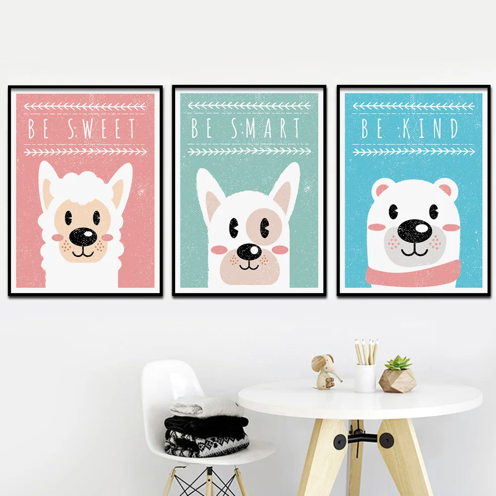 Scandinavian Style Cartoon Alpaca Bear Dog Nordic Posters and Prints Wall Art Canvas Painting Wall Pictures Baby Kids Room Decor
Scandinavian Style Cartoon Alpaca Bear Dog Nordic Posters and Prints Wall Art Canvas Painting Wall Pictures Baby Kids Room Decor