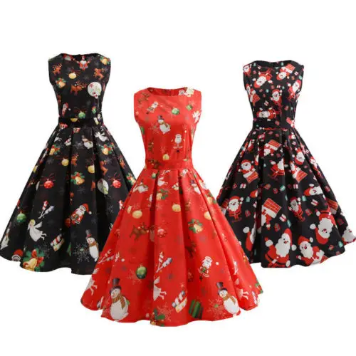 Dress 2018 New Brand Women Girls Santa Christmas O-Neck Casual Dress Sleeveless Xmas Swing Retro Dresses
Dress 2018 New Brand Women Girls Santa Christmas O-Neck Casual Dress Sleeveless Xmas Swing Retro Dresses