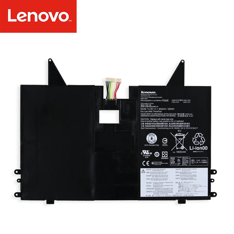 Подлинный аккумулятор 45N1100 для Lenovo thinkpad X1 Helix Tablet PC 45N1101 41CP3/71/90|Аккумуляторы