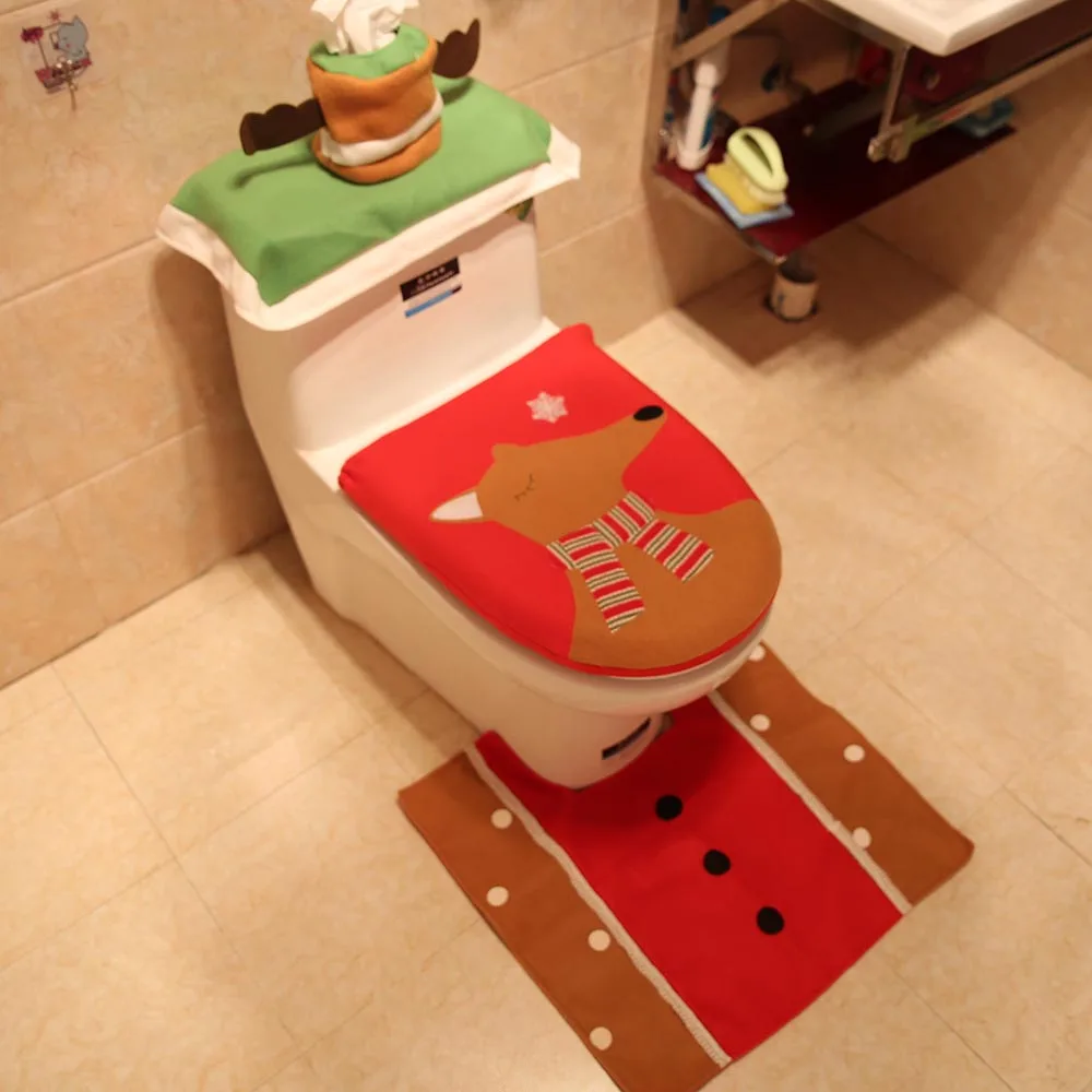 3pcs/set Elk Toilet Seat Cover Set Christmas Bath Toilet Accessories Moose Rug In The Toilet Mat Bathroom Christmas Decorations
3pcs/set Elk Toilet Seat Cover Set Christmas Bath Toilet Accessories Moose Rug In The Toilet Mat Bathroom Christmas Decorations