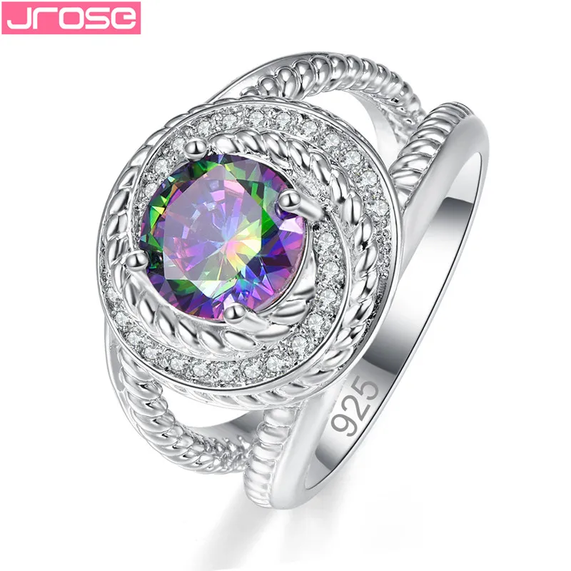 JROSE New Vintage Round Cut Rings For Women Rainbow Green Zircon Wedding Silver Color Jewelry Engagement Ring Sizes 6 7 8 9
JROSE New Vintage Round Cut Rings For Women Rainbow Green Zircon Wedding Silver Color Jewelry Engagement Ring Sizes 6 7 8 9