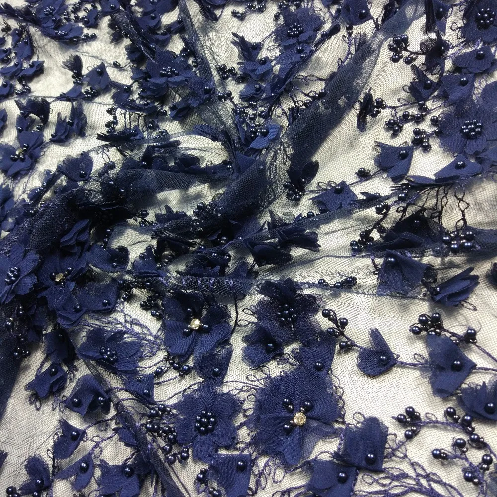 First Class Romantic Navy Blue Handmade 3D Flowers Beads And Diamonds Lace Fabric Pretty Lady Dressing Tulle Mesh
First Class Romantic Navy Blue Handmade 3D Flowers Beads And Diamonds Lace Fabric Pretty Lady Dressing Tulle Mesh