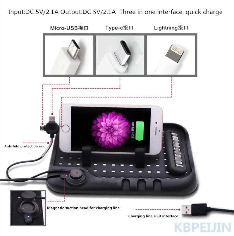 Новый автомобильный держатель для телефона с USB зарядкой KIA sportage rio sorento cerato k2 Soul ceed