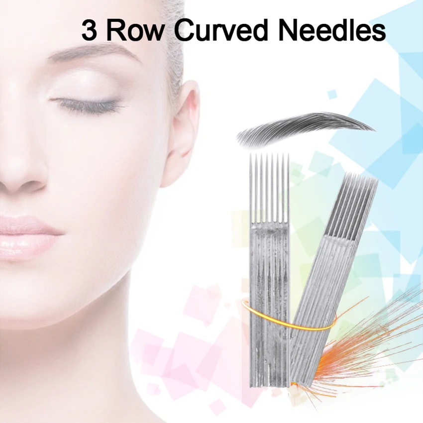 Permanent Makeup Needles 50Pcs 3 Row 24Pin Eyebrow Microblading Needles Shading Disposable Tattoo Blades Tattoo Manual Pen Inks
Permanent Makeup Needles 50Pcs 3 Row 24Pin Eyebrow Microblading Needles Shading Disposable Tattoo Blades Tattoo Manual Pen Inks