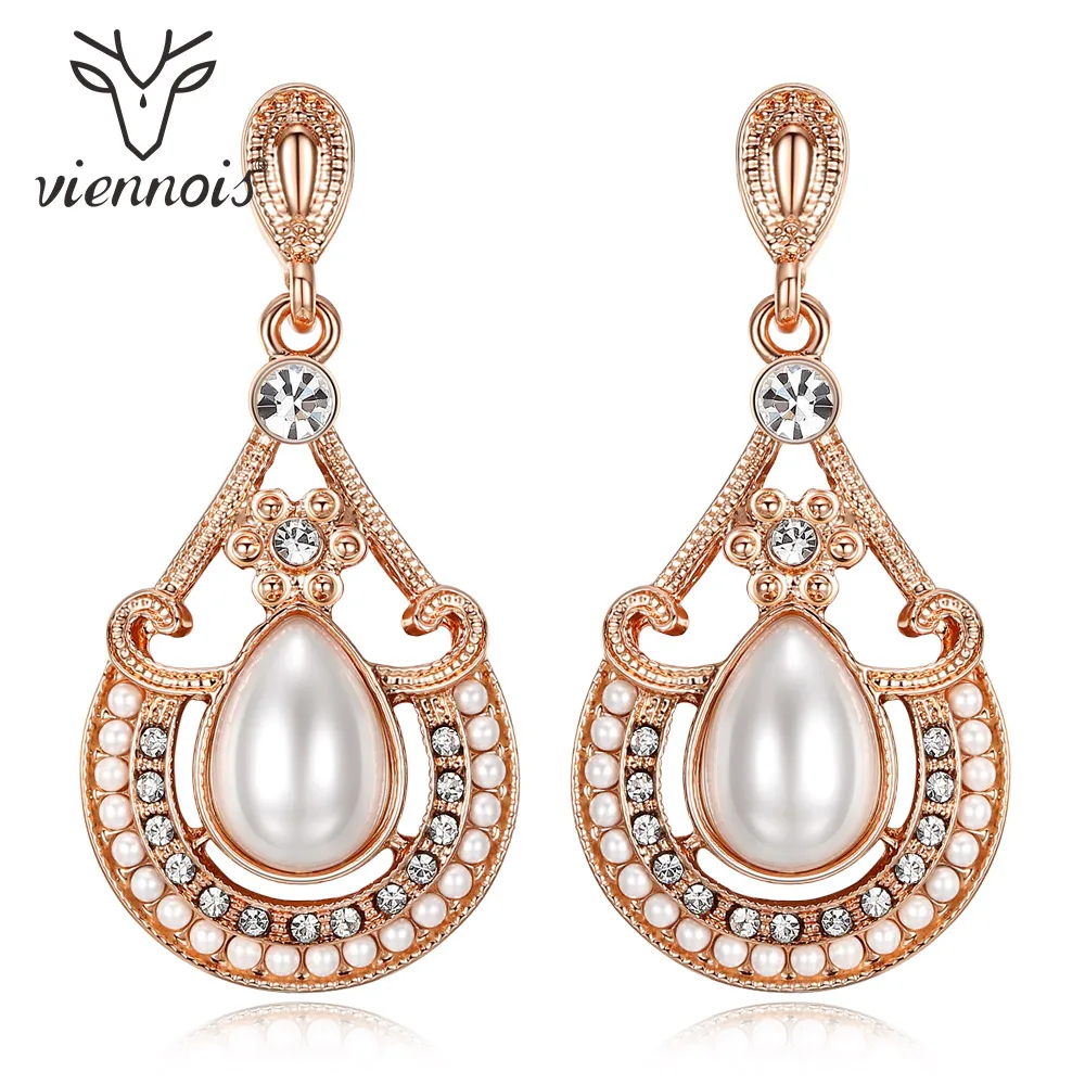 Viennois Pearl Earrings for Women Vintage Drop Dangle Earrings Rose Gold Water Drop Earrings Cubic Zirconia Fashion Jewelry
Viennois Pearl Earrings for Women Vintage Drop Dangle Earrings Rose Gold Water Drop Earrings Cubic Zirconia Fashion Jewelry