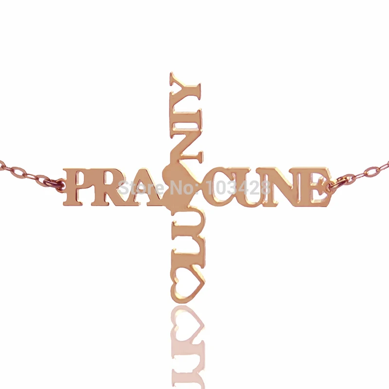 AILIN Personalized Two Name Cross Necklace Rose Gold Color Horizontal Cross Charm God Bless You Love Cross Necklace
AILIN Personalized Two Name Cross Necklace Rose Gold Color Horizontal Cross Charm God Bless You Love Cross Necklace