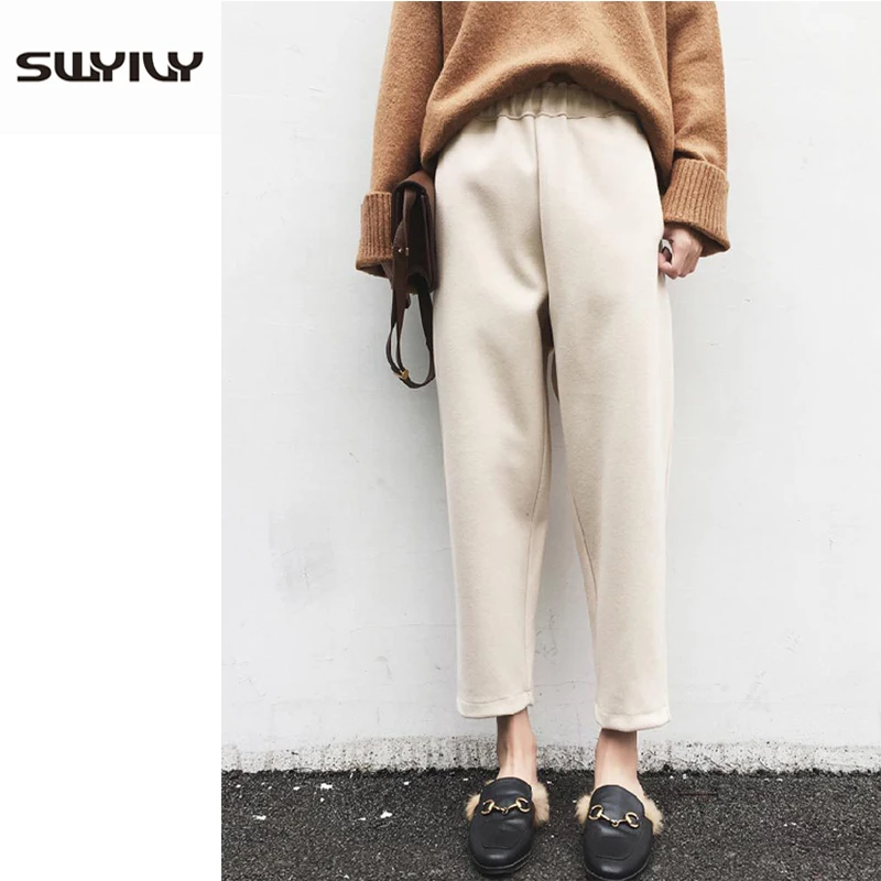 SWYIVY Women Woolen Pants Casual Loose 2018 Autumn Winter New Female Warm Harem Trousers Outwear Woman Wool Pants Plus Size XXXL
SWYIVY Women Woolen Pants Casual Loose 2018 Autumn Winter New Female Warm Harem Trousers Outwear Woman Wool Pants Plus Size XXXL