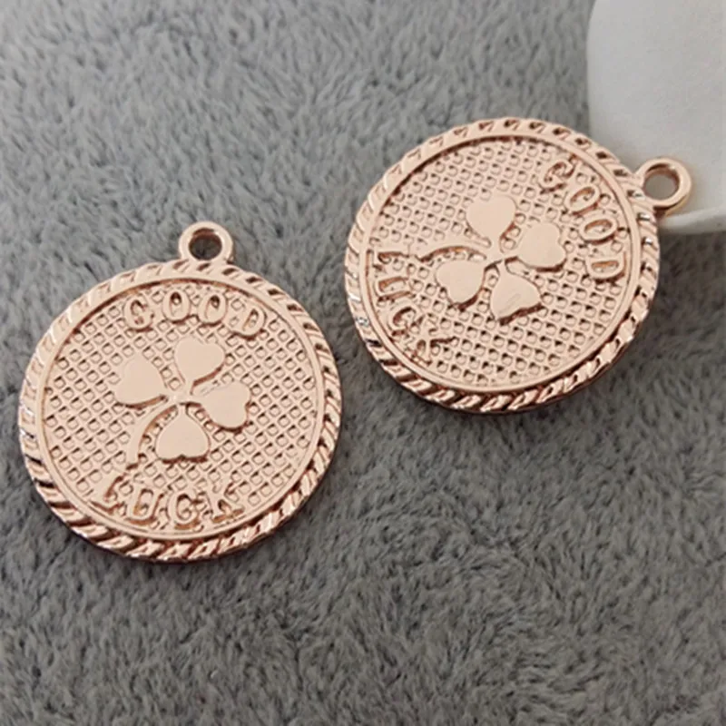 Новинка 100 шт./лот 22 мм * 22 мм круглые подвески в виде цветка клевера цвета розового золота
Новинка 100 шт./лот 22 мм * 22 мм круглые подвески в виде цветка клевера цвета розового золота