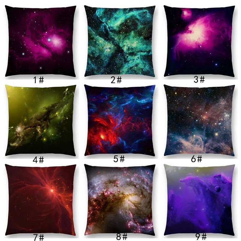 

2017 New Amazing Night Sky Gorgeous Nebula Colorful Galaxy Mysterious Universe Cushion Cover Home Decor Sofa Throw Pillow Case