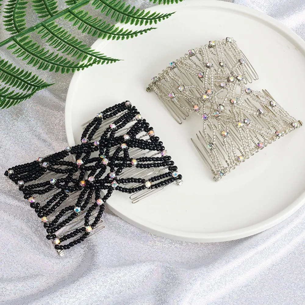 Lovef 1 pc Handmade Beaded Rhinestone EZ Combs 20 Tooth Stretchable Double Combs As Seen On TV - Black White Coffee and Grey
Lovef 1 pc Handmade Beaded Rhinestone EZ Combs 20 Tooth Stretchable Double Combs As Seen On TV - Black White Coffee and Grey