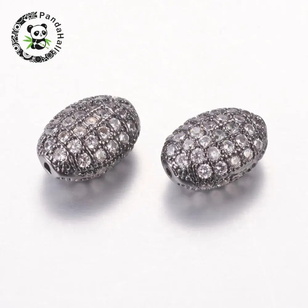 Brass Micro Pave Cubic Zirconia Beads, Oval, Gunmetal, 10x7x5.5mm, Hole: 1mm
Brass Micro Pave Cubic Zirconia Beads, Oval, Gunmetal, 10x7x5.5mm, Hole: 1mm