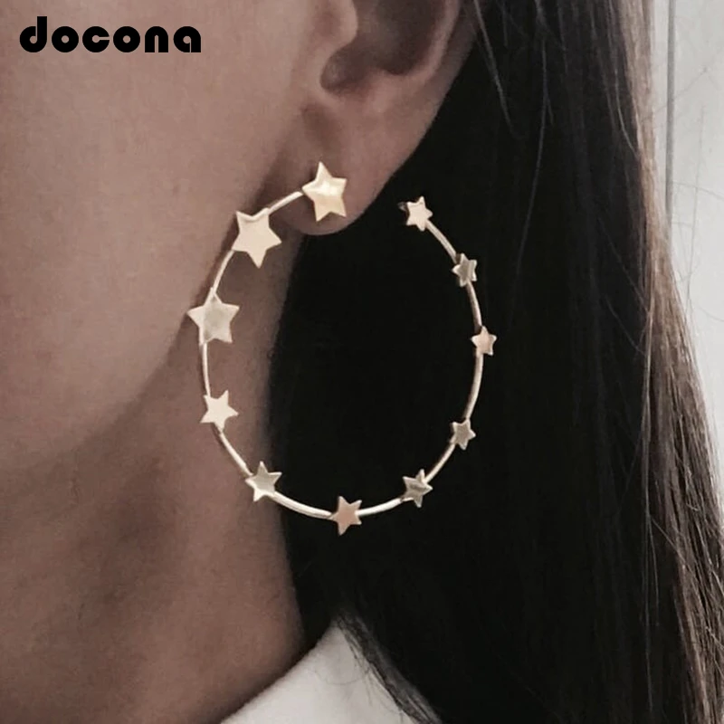 Docona Punk Gold Circle Star Drop Dangle Earring for Women Fashion Large Round Pendant Earrings Party Jewelry серьги 4878
Docona Punk Gold Circle Star Drop Dangle Earring for Women Fashion Large Round Pendant Earrings Party Jewelry серьги 4878