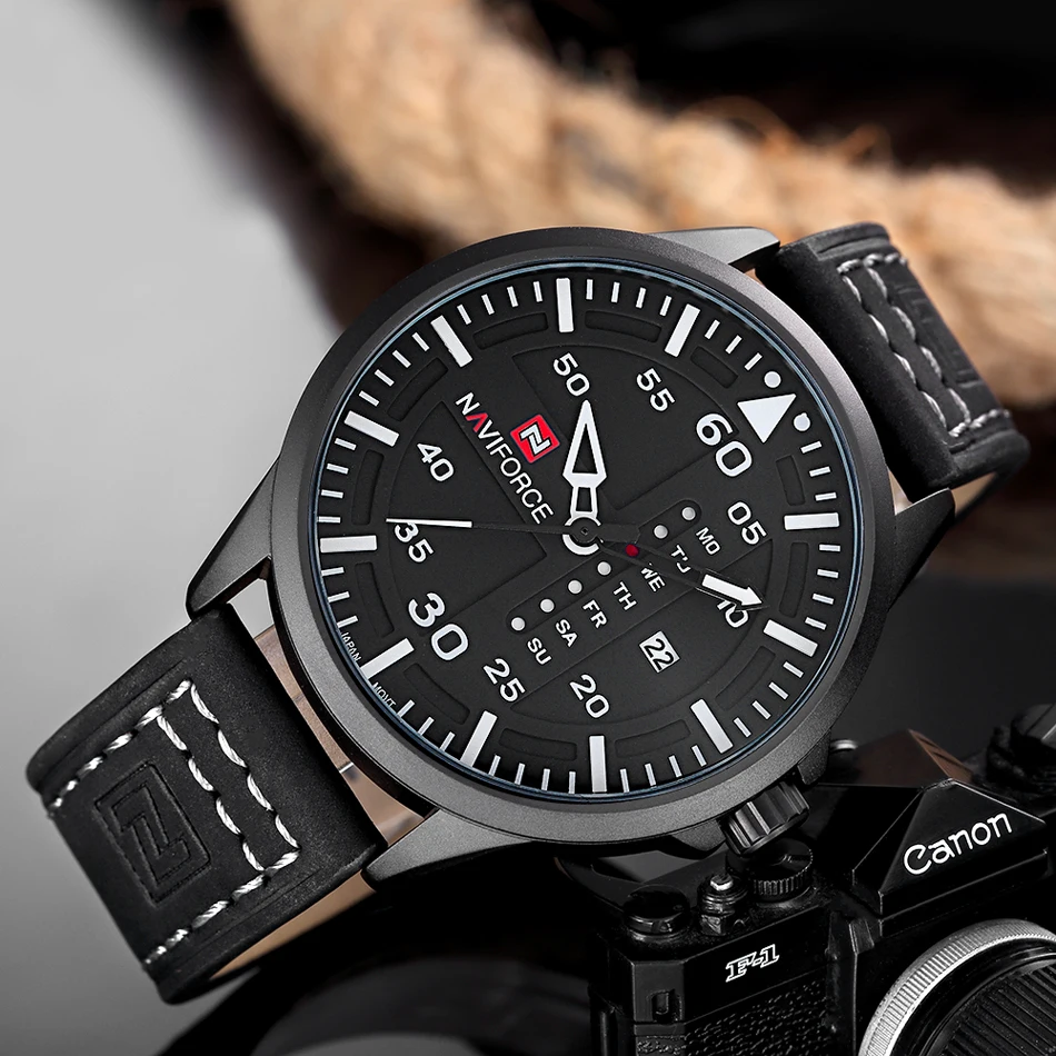 Часы наручные NAVIFORCE Мужские кварцевые модные водонепроницаемые с отображением