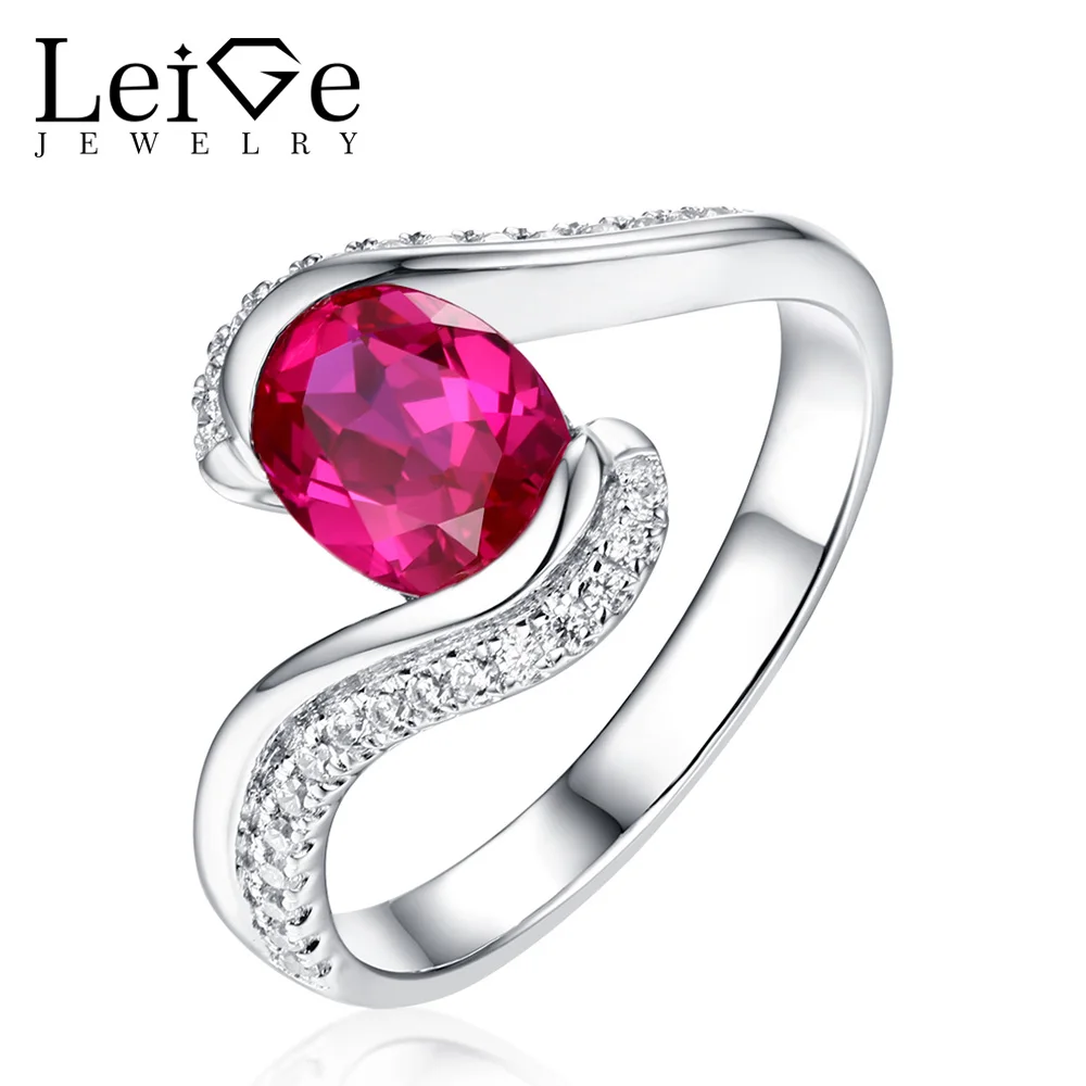 Leige Jewelry Ruby Wedding Ring 925 Silver Fine Jewelry Red Promise Rings for Women Oval Cut Bezel Setting July Birthstone
Leige Jewelry Ruby Wedding Ring 925 Silver Fine Jewelry Red Promise Rings for Women Oval Cut Bezel Setting July Birthstone