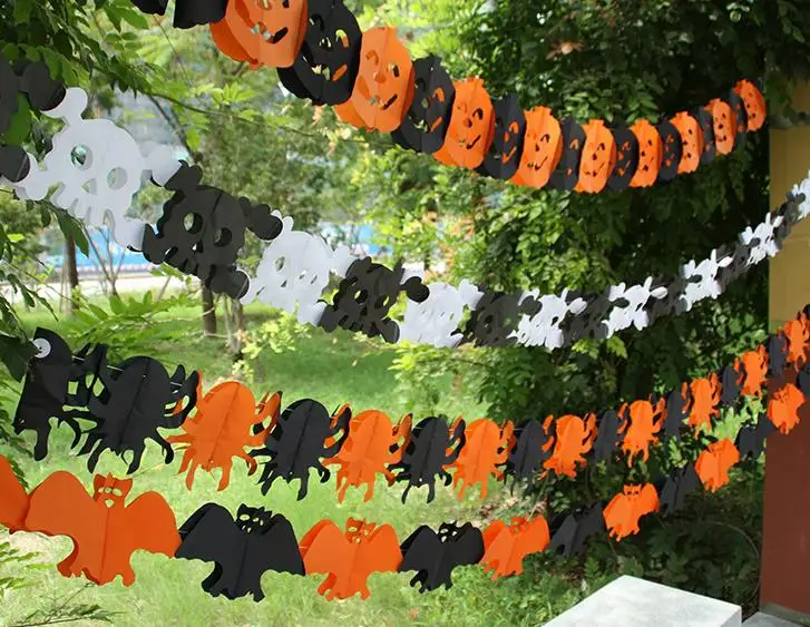 Spooky Halloween Garland Banner Bunting Bat Pumpkin Ghosts spider Party Decorations party nightclub bar paper flag decor 118inch
Spooky Halloween Garland Banner Bunting Bat Pumpkin Ghosts spider Party Decorations party nightclub bar paper flag decor 118inch