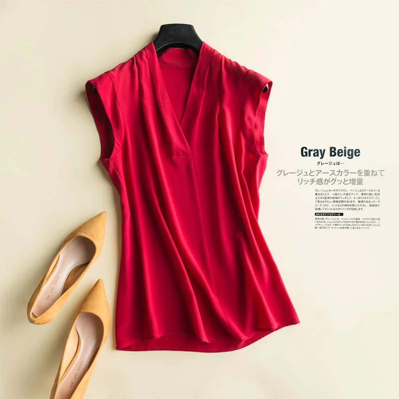 2018 Summer Brand Women's Shirt Heavy Silk T-Shirts Big Size Sleeveless Pure Silk Top Short Top Plus Size
2018 Summer Brand Women's Shirt Heavy Silk T-Shirts Big Size Sleeveless Pure Silk Top Short Top Plus Size