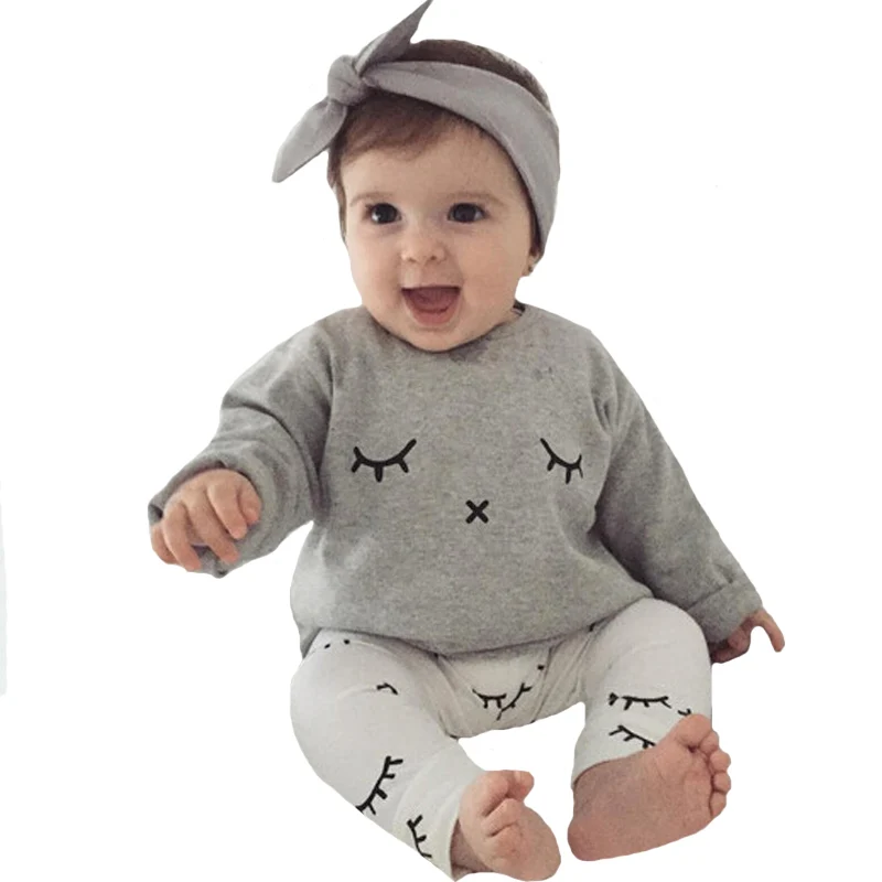 SOSOCOER Girl Clothing Sets 2017 Brand Smile Face T Shirt+Pants 2pcs Baby Clothes Autumn Cute Eyelash Toddler Boy Clothing Set
SOSOCOER Girl Clothing Sets 2017 Brand Smile Face T Shirt+Pants 2pcs Baby Clothes Autumn Cute Eyelash Toddler Boy Clothing Set