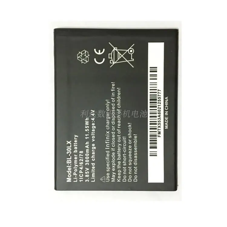 3.85V 3000mAh Replacement Battery For Infinix 1ICP4/62/78 BL-30LX BL30L BL 30LX Bateria Batterie Cell Phone Batteries
3.85V 3000mAh Replacement Battery For Infinix 1ICP4/62/78 BL-30LX BL30L BL 30LX Bateria Batterie Cell Phone Batteries
